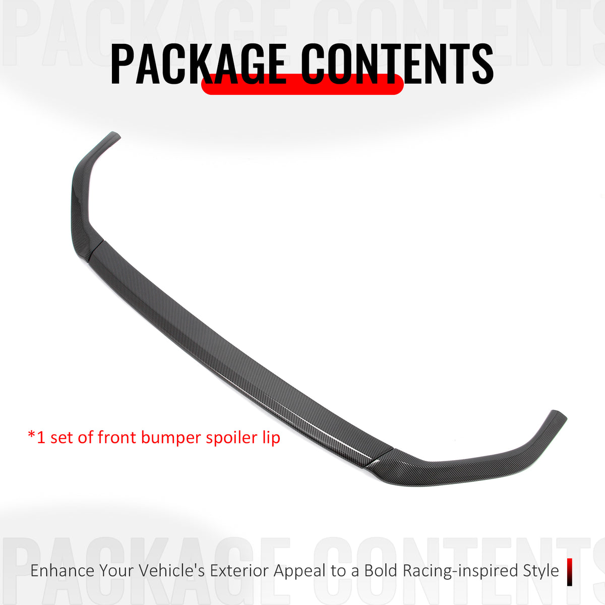 Fits 23-25 Subaru Solterra ST Front Bumper Lip Chin Spoiler Carbon Fiber Print
