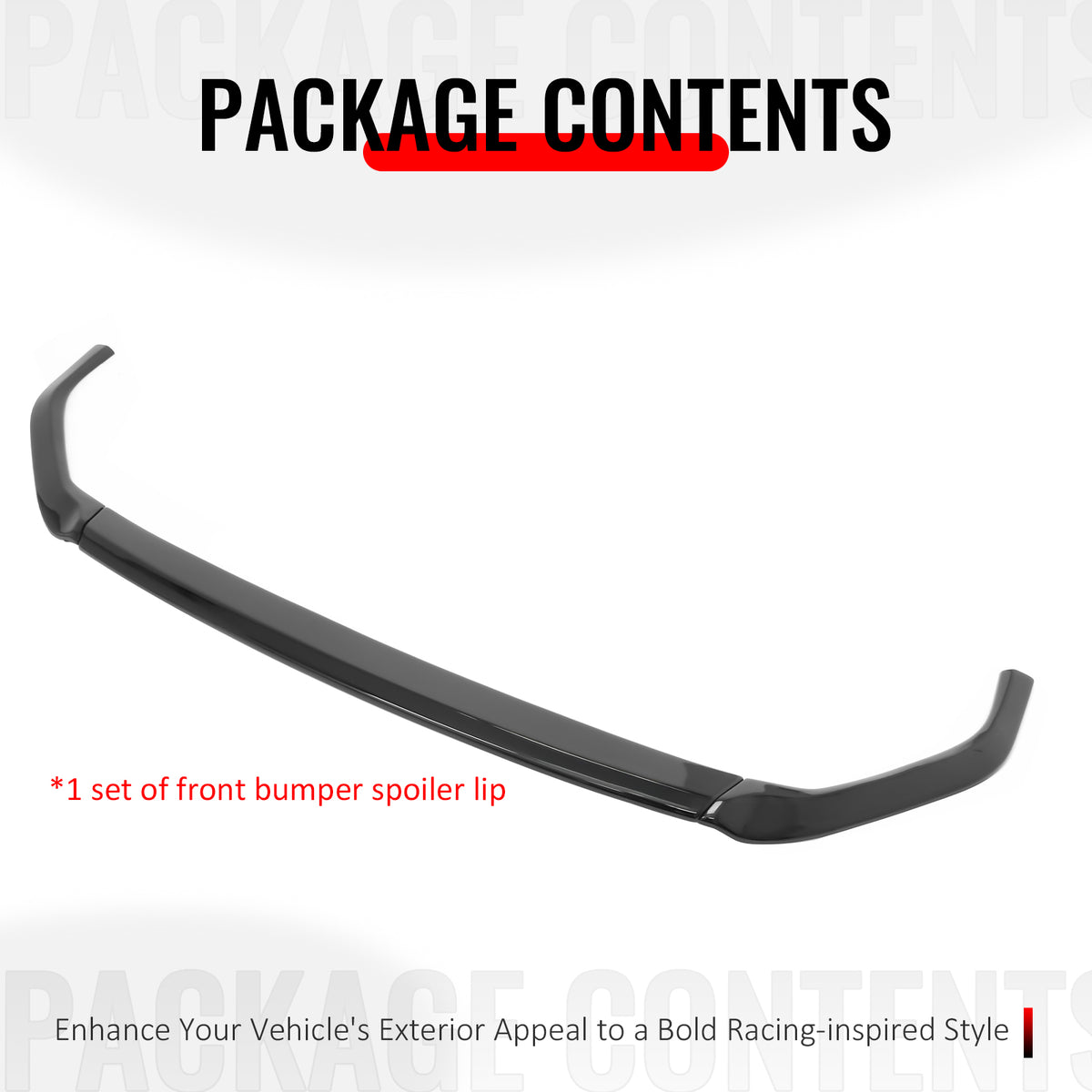 For 23-25 Subaru Solterra ST Style Front Bumper Lip Chin Spoiler Gloss Black ABS