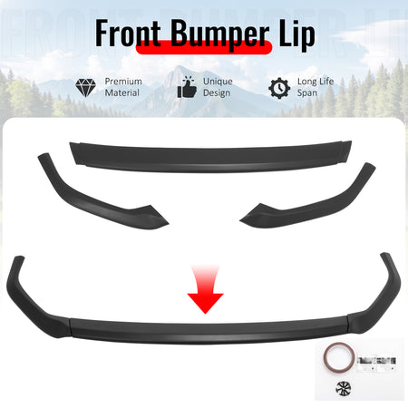 For 23-25 Subaru Solterra ST Style Front Bumper Lip Chin Spoiler Matte Black ABS