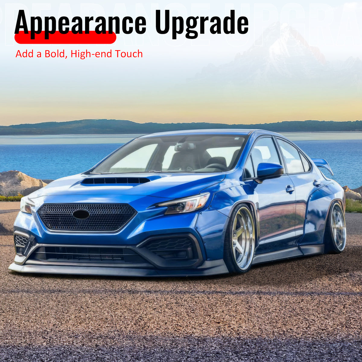 Fits 22-26 Subaru WRX OI Style Front Bumper Lip Spoiler Real Carbon Fiber 3PCS