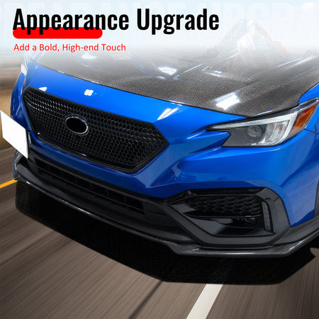 Fits 22-26 Subaru WRX STI Style Front Bumper Lip Spoiler Real Carbon Fiber 3PCS
