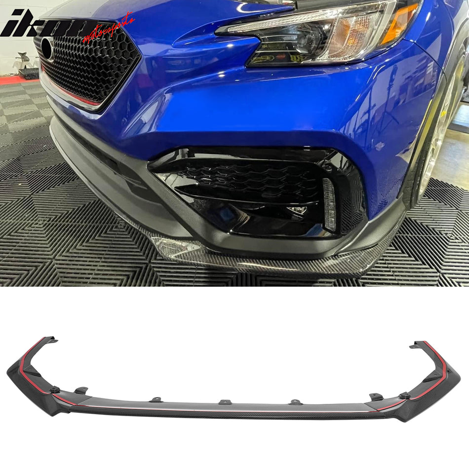 2022-2026 Subaru WRX STI Style Real Carbon Fiber Front Bumper Lip Lower Spoiler Guard 3PCS Set