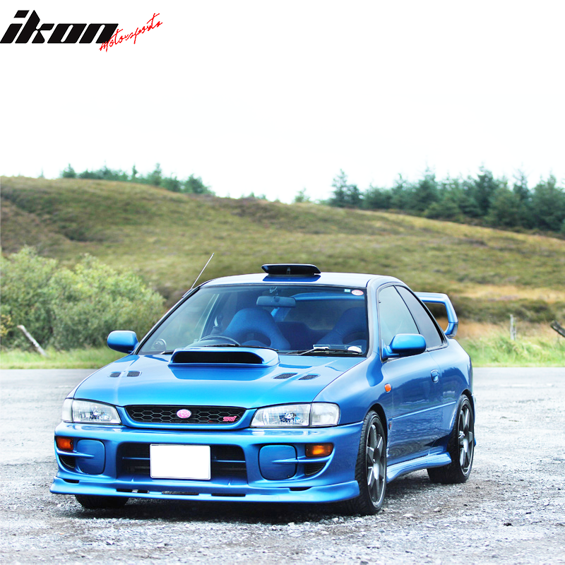 Front Bumper Lip Compatible With 2002-2003 Subaru Impreza WRX STI, P1 Style PU Black by IKON MOTORSPORTS