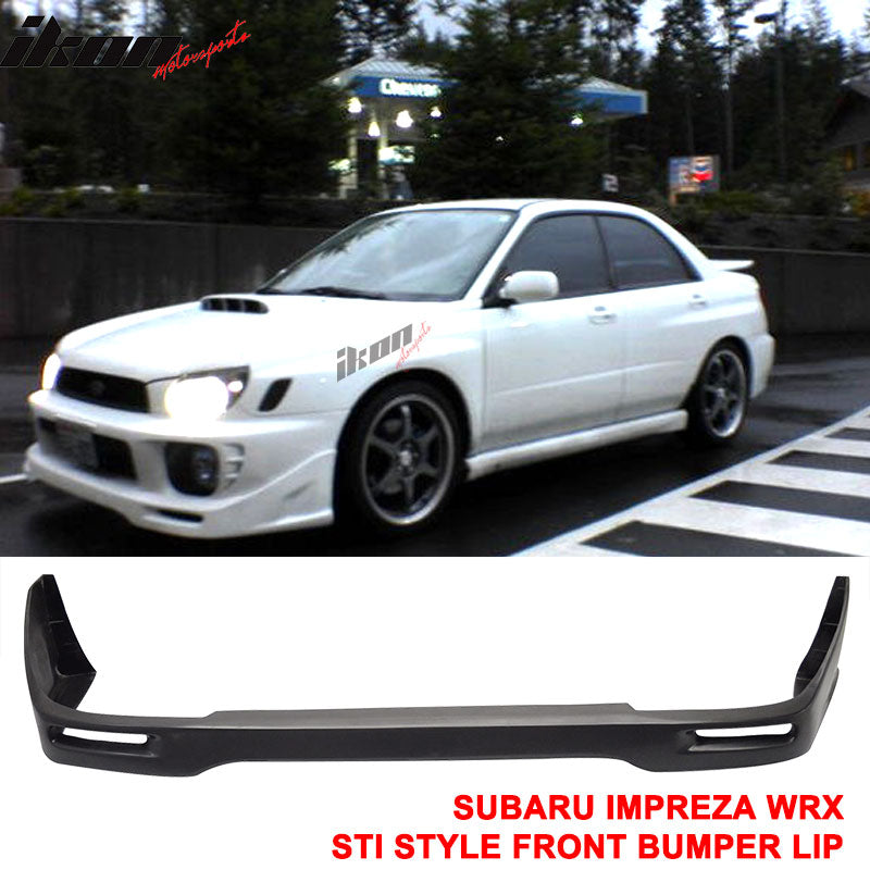 Fits 02-03 Subaru Impreza WRX STI Style Front Bumper Lip Spoiler Unpainted PU