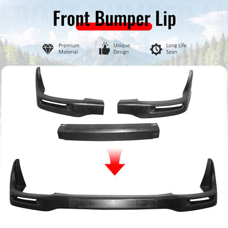 Fits 02-03 Subaru Impreza Sedan STI Style Front Bumper Lip Unpainted PU 3PCS Set