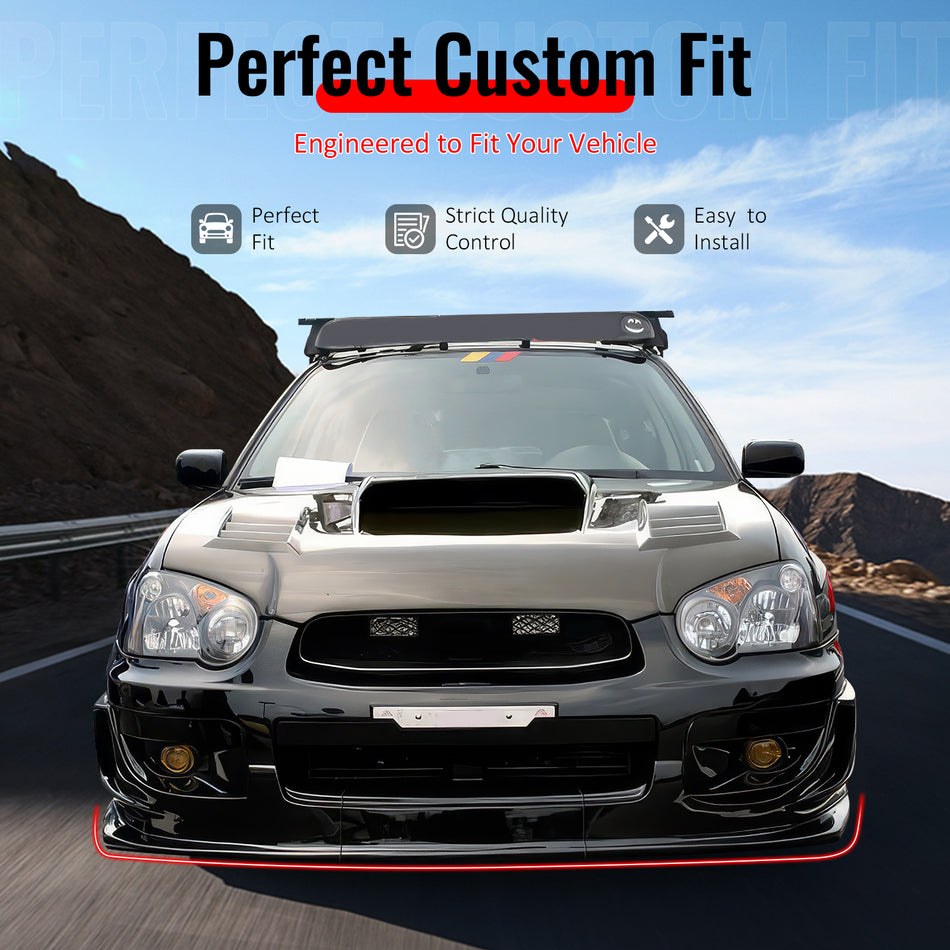 Fits 04-05 Subaru Impreza WRX Front Bumper Lip Spoiler Splitter Chin PU 3PCS