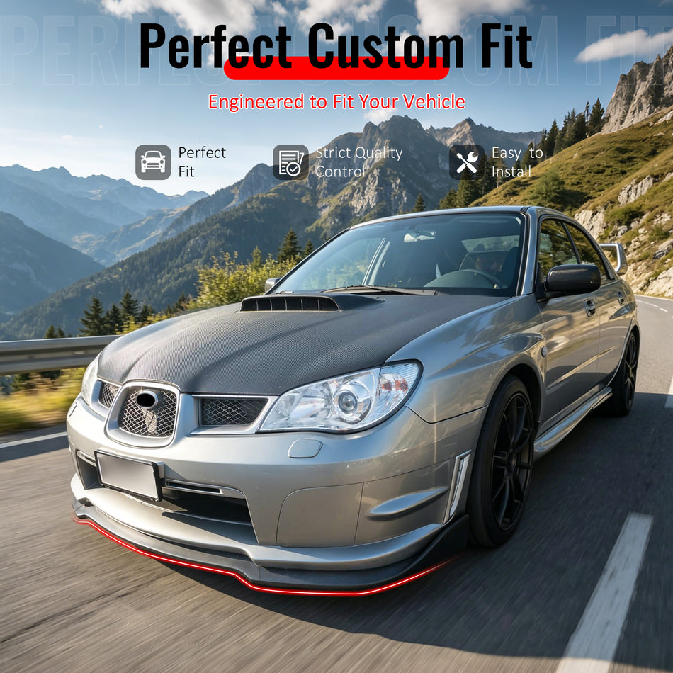 For 2006-2007 Subaru Impreza WRX Front Bumper Lip Matte Black CS2 Style PP