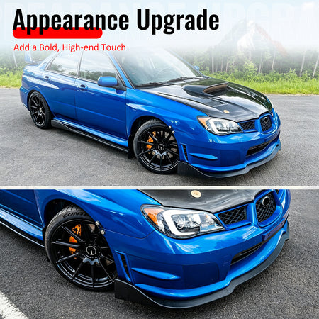 For 06-07 Subaru Impreza WRX/WRX STI CS2 Style Front Bumper Lip Matte Black 3PCS