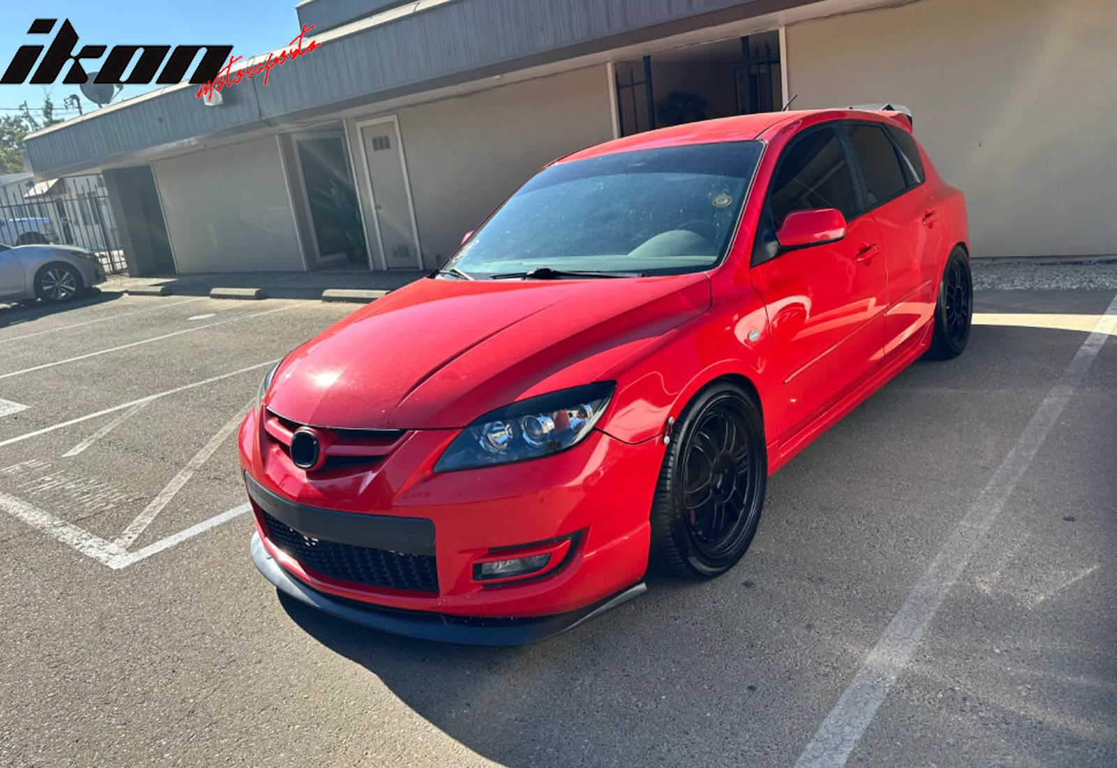IKON MOTORSPORTS Front Bumper Lip Compatible with 2007 2009 MazdaSpeed 3 2004 2008 Mazda 6 S i Sport Unpainted PP Air Dam Chin Spoiler Protector Splitter 1PCS Ikon Motorsports