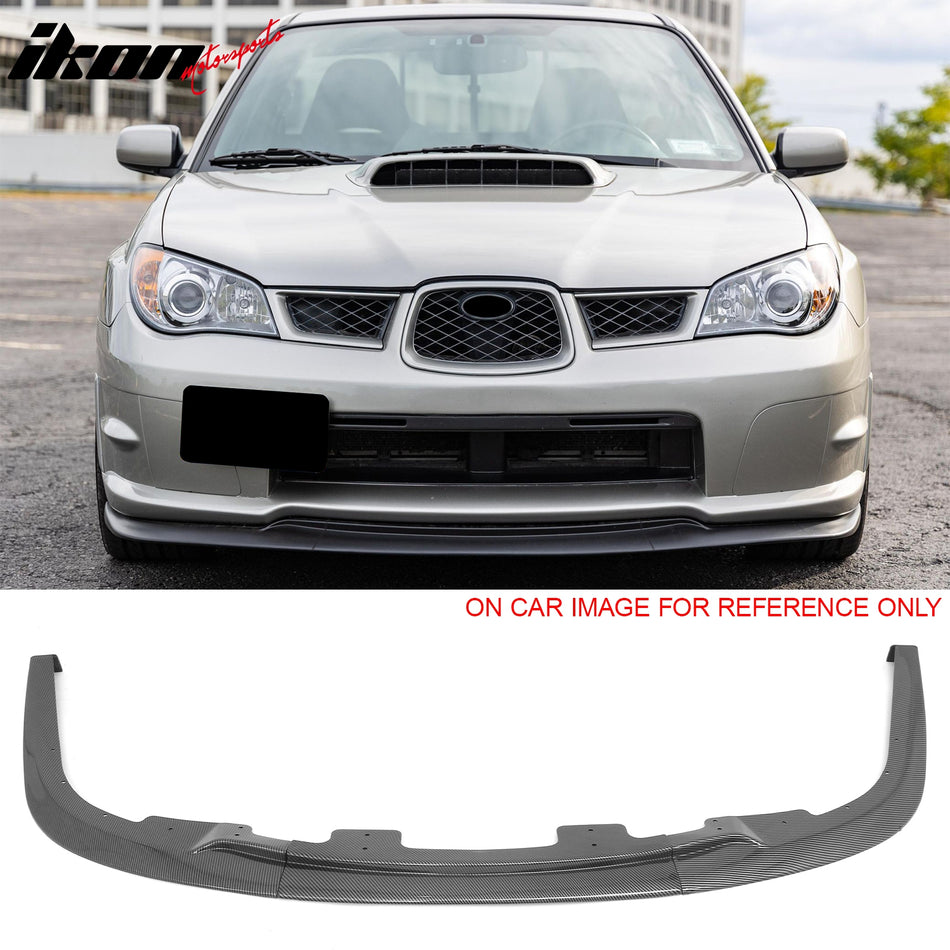 2006-2007 Subaru Impreza WRX Front Bumper Lip Spoiler 3PCS Carbon Fiber Print PP