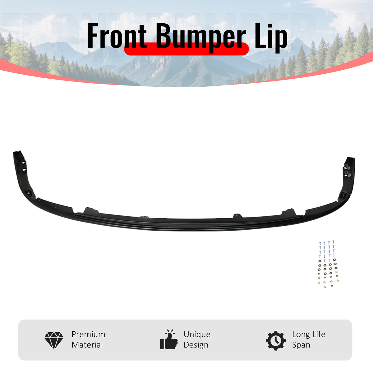 Fits 08-10 Subaru Impreza WRX STI Front Bumper Lip Spoiler Unpainted PP Splitter