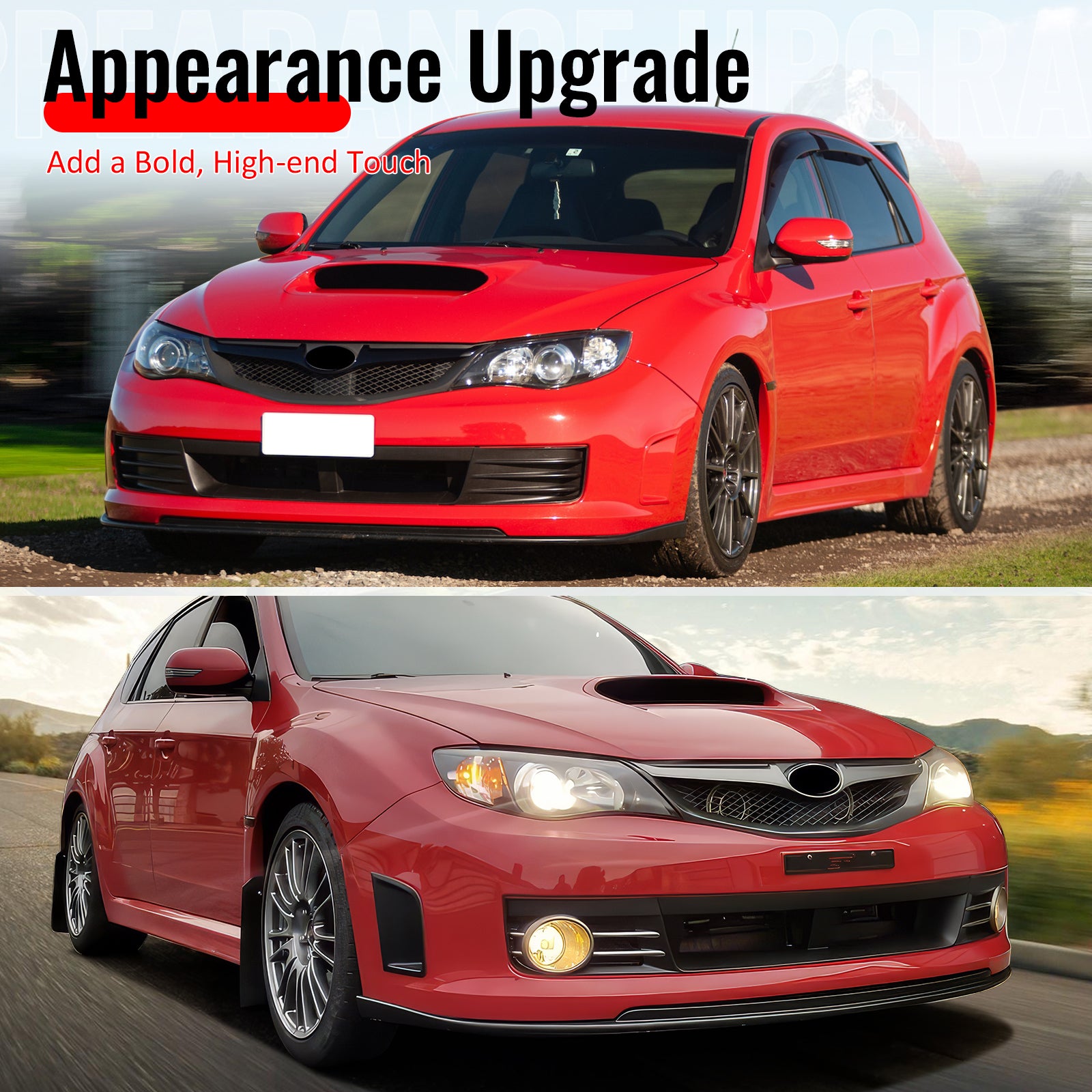 Fits 08-10 Subaru Impreza WRX STI Front Bumper Lip Spoiler Unpainted PP Splitter