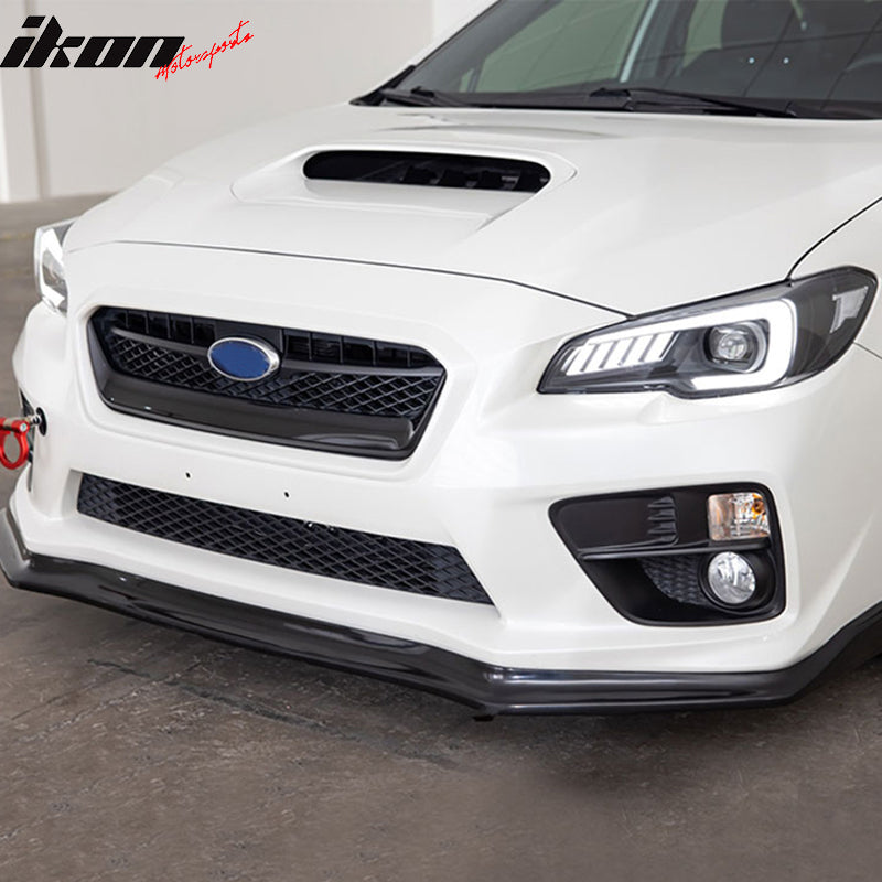 CS-Style Front Bumper Splitter Lip For 2015-2021 Subaru WRX STI – Painted Black, 3-Piece Spoiler Kit
