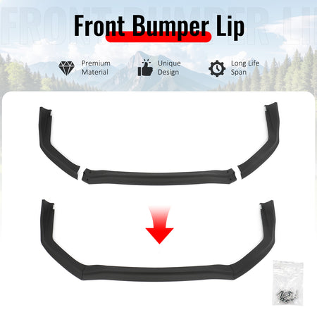 Fits 15-21 Subaru WRX STI Front Bumper Lip 3PC CS Style Matte Black Chin Spoiler