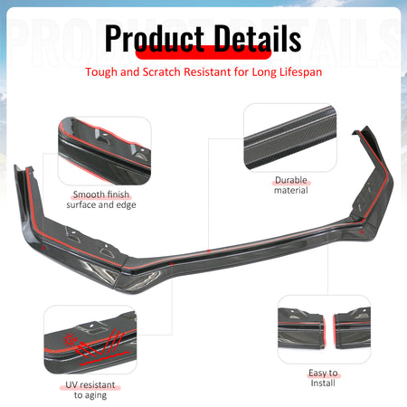 Fits 15-21 Subaru WRX/WRX STI Front Bumper Lip Carbon Fiber IKON Style Spoiler