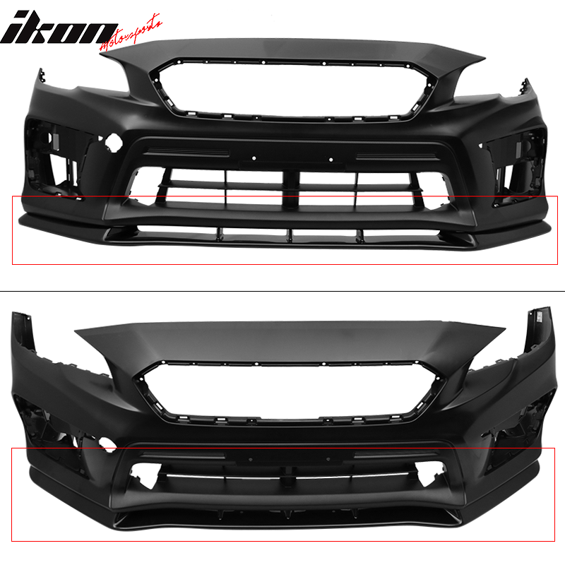 Fits 15-21 Subaru WRX STI Front Bumper Lip MPX Style Chin Spoiler ABS Splitter