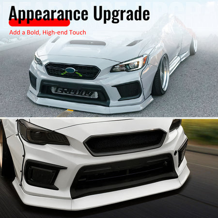 Fits 15-21 Subaru WRX STI OI Style Wet Carbon Fiber Front Bumper Lip Spoiler 3PC