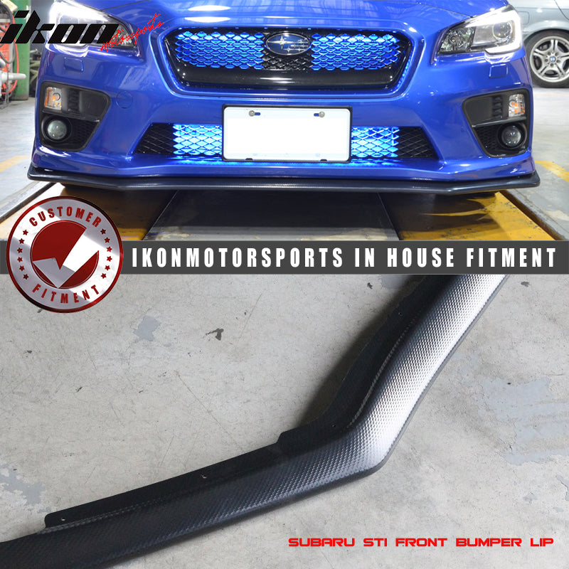 Front Bumper Lip Compatible With 2015-2017 Subaru WRX & STI, V-Limited Style ABS Lip by IKON MOTORSPORTS, 2016 2017 2018 2019