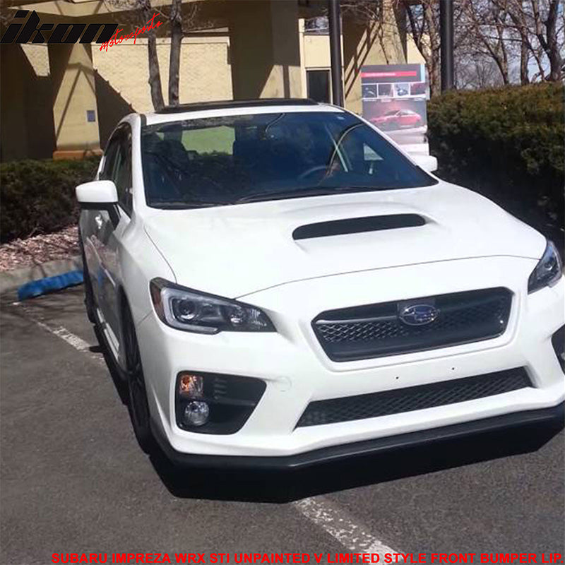 Compatible With 2015 2017 Subaru WRX STI Factory Style V Limited JDM Front Bumper Lip PP Ikon Motorsports