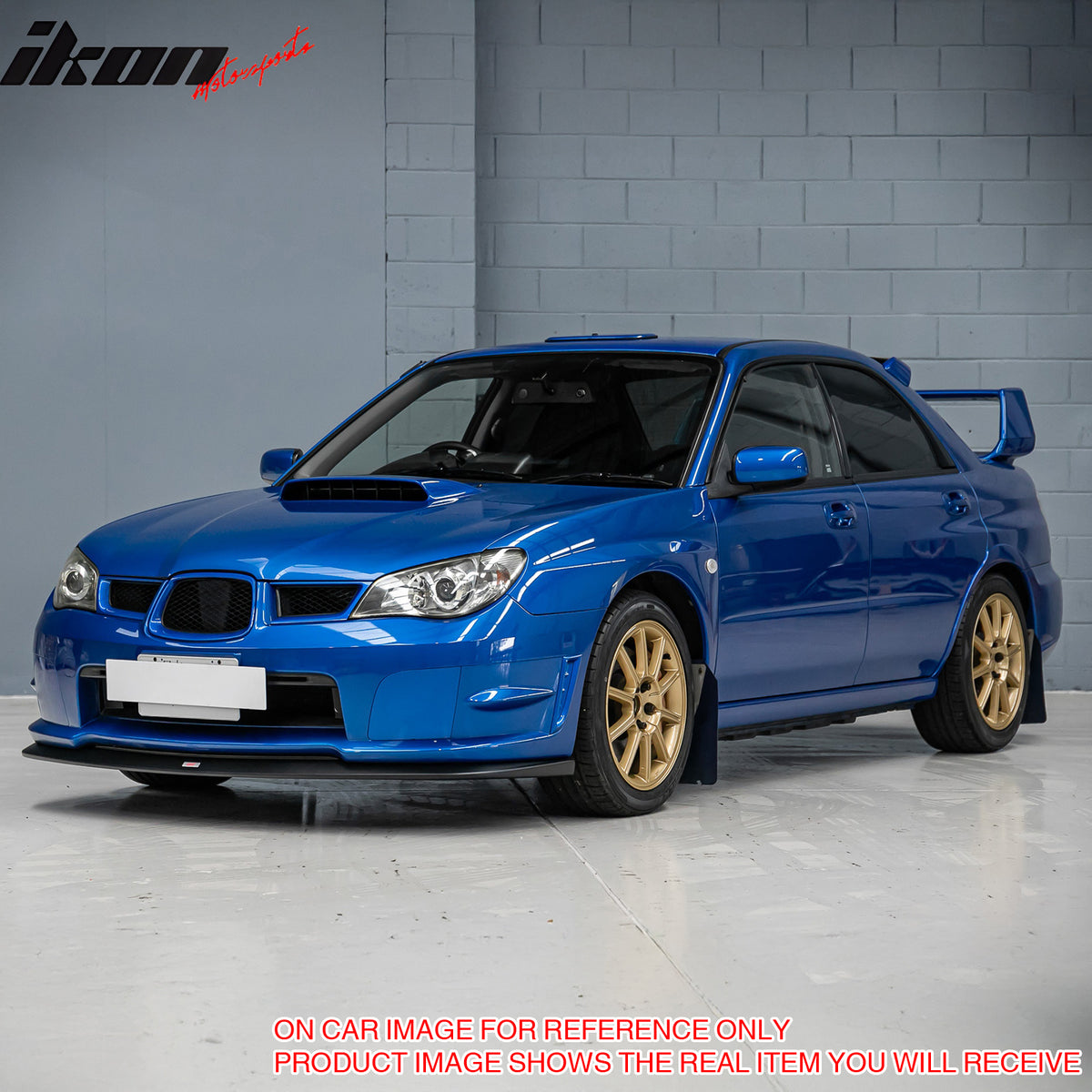 IKON MOTORSPORTS Front Bumper Lip, Compatible with 2006-2007 Subaru Impreza WRX 4DR, STI Style PP Air Dam Chin Spoiler Protector Splitter 1PC