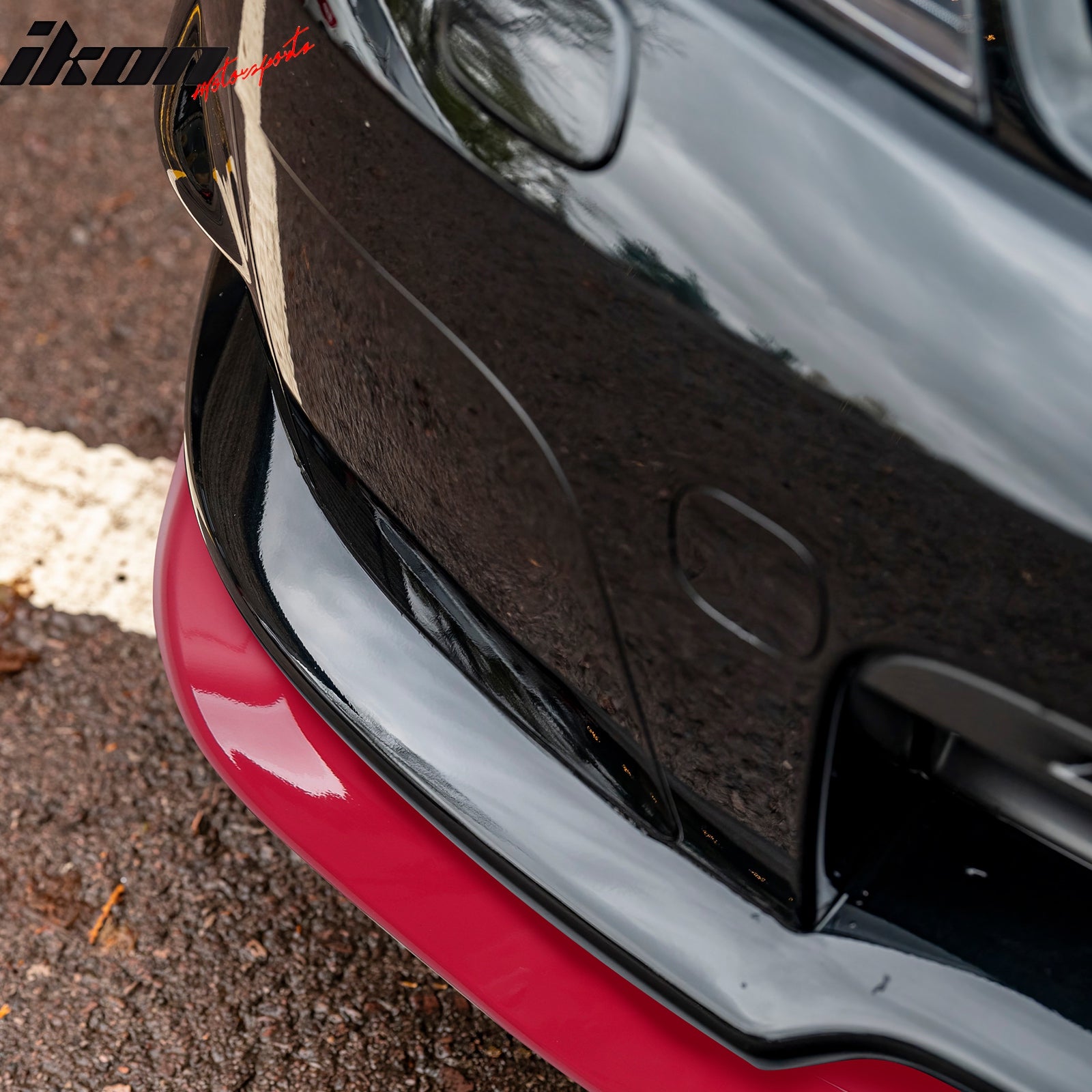 IKON MOTORSPORTS Front Bumper Lip, Compatible with 2006-2007 Subaru Impreza WRX 4DR, STI Style PP Air Dam Chin Spoiler Protector Splitter 1PC