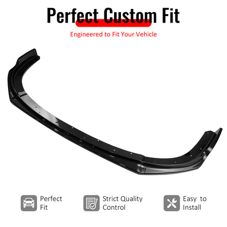 IKON MOTORSPORTS Front Bumper Lip, Compatible with 2008-2010 Subaru Impreza WRX STI Hatchback, IKON Style Carbon Fiber Print PP Add-on Air Dam Chin Spoiler Protector Splitter 3PCS