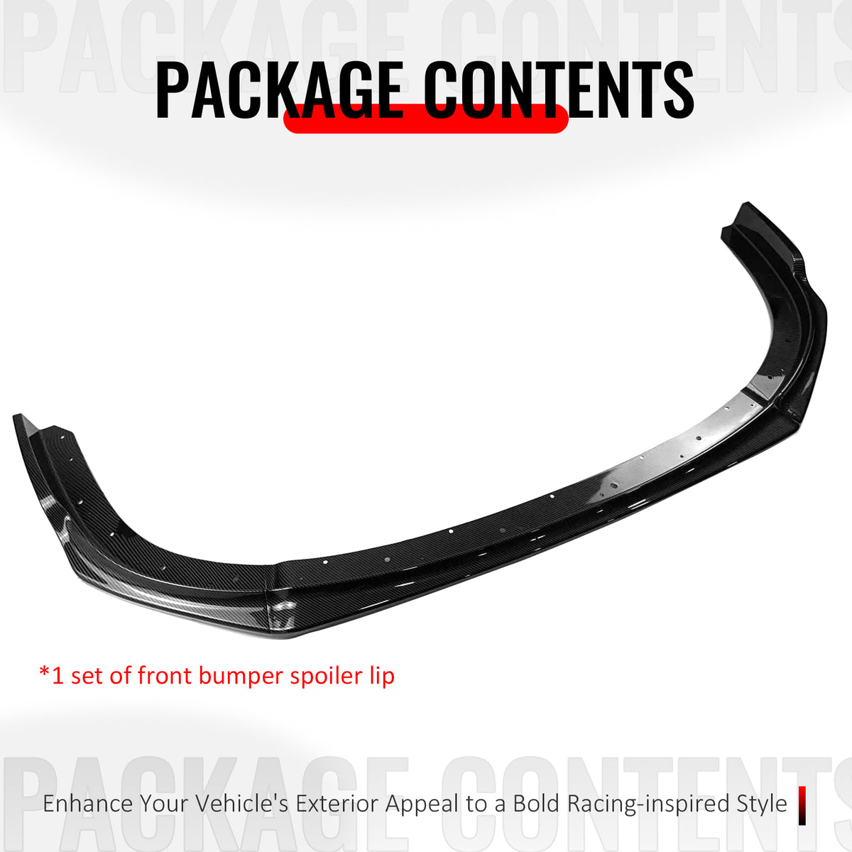 Fits 08-10 Impreza WRX STI IKON Front Bumper Lip Chin Spoiler Carbon Fiber Print