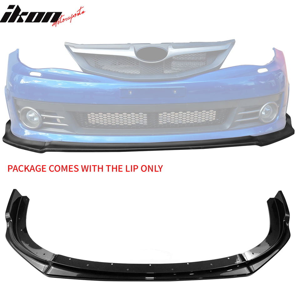 2008-2010 Subaru Impreza WRX STI IKON Style Carbon Fiber Print Front Bumper Lip PP