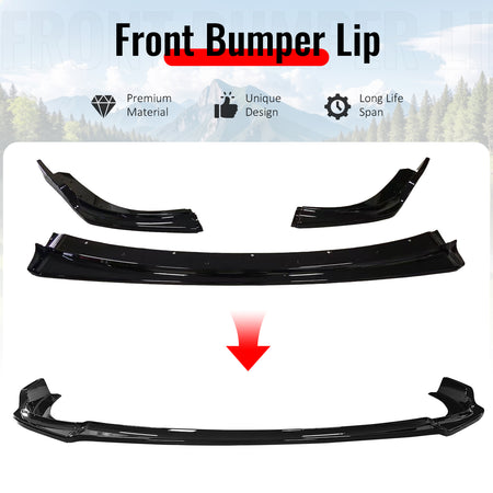 Fits 08-10 Impreza WRX STI IKON Front Bumper Lip Chin Spoiler Gloss Black PP