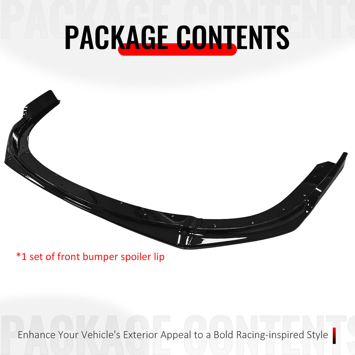 Fits 08-10 Impreza WRX STI IKON Front Bumper Lip Chin Spoiler Gloss Black PP
