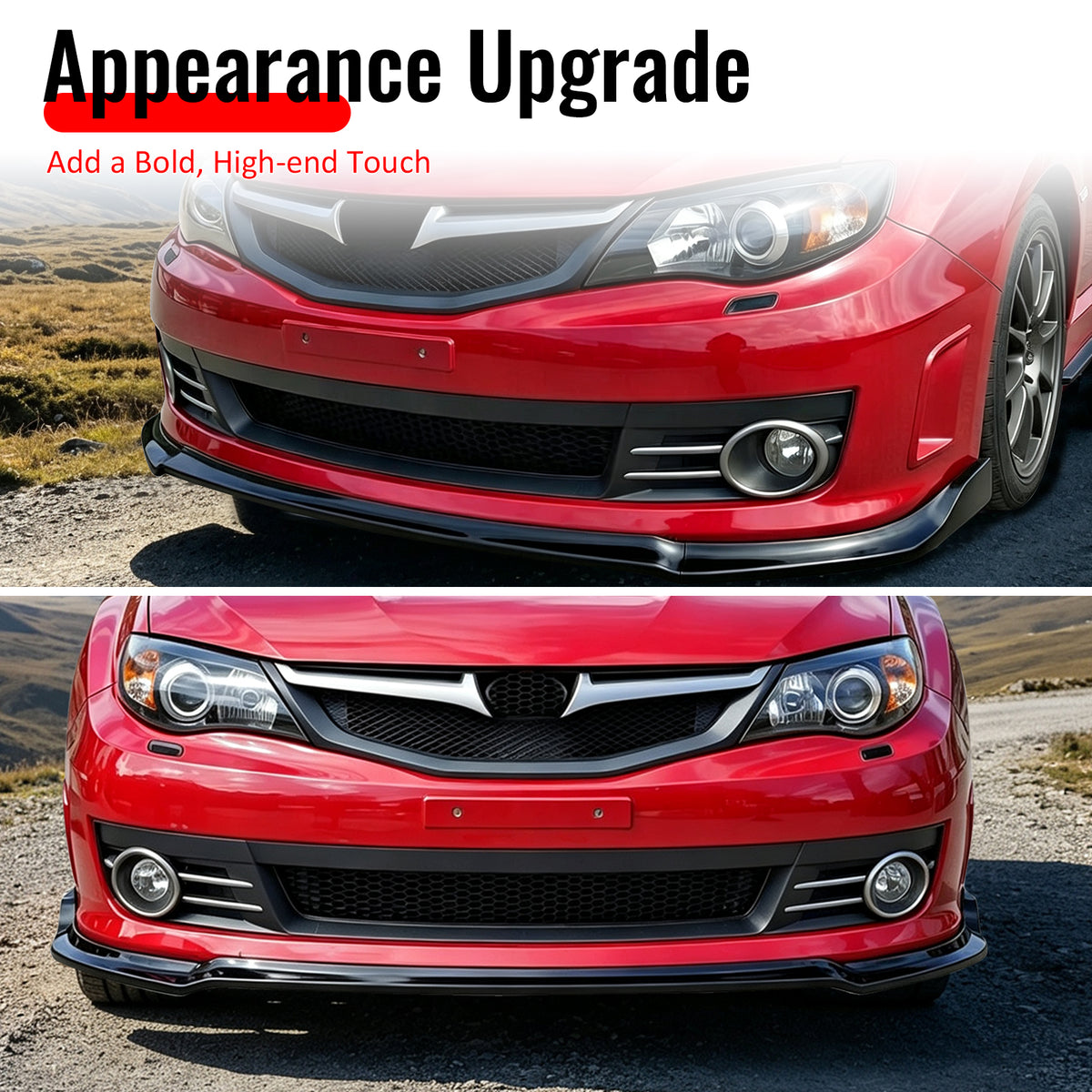 Fits 08-10 Impreza WRX STI IKON Front Bumper Lip Chin Spoiler Carbon Fiber Print