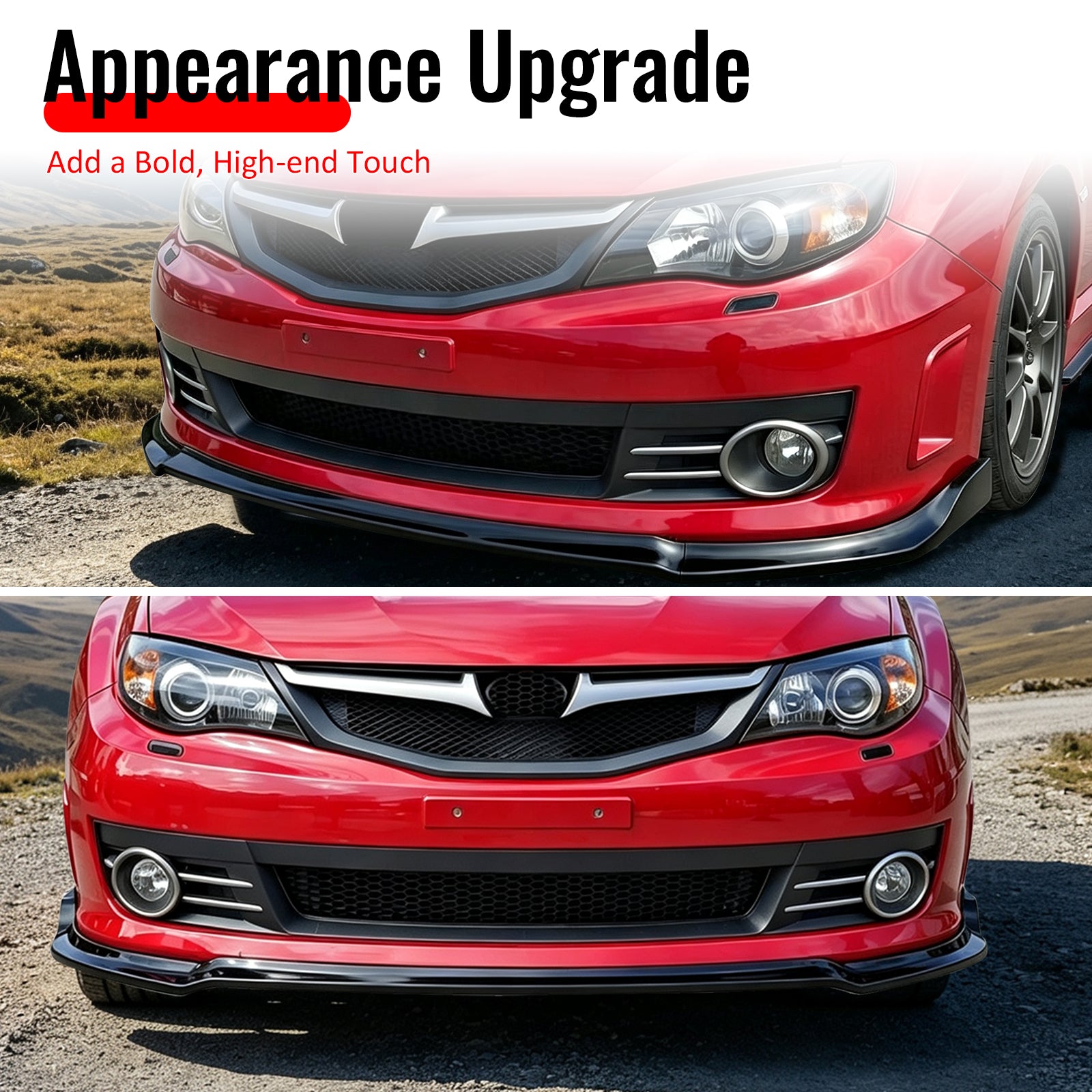 Fits 08-10 Impreza WRX STI IKON Front Bumper Lip Chin Spoiler Carbon Fiber Print