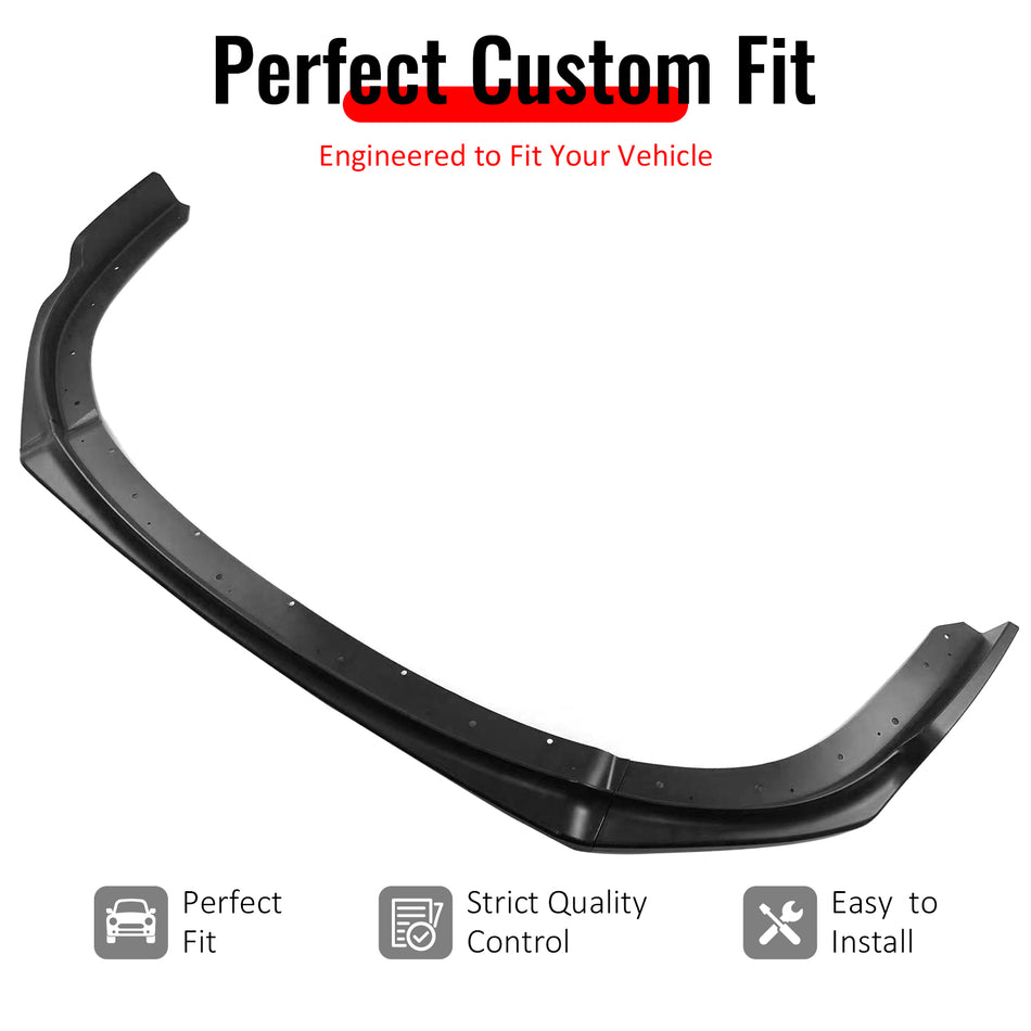 IKON MOTORSPORTS Front Bumper Lip, Compatible with 2008-2010 Subaru Impreza WRX STI Hatchback, IKON Style Matte Black PP Add-on Air Dam Chin Spoiler Protector Splitter 3PCS