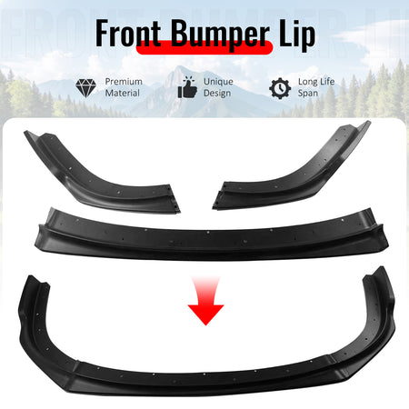 Fits 08-10 Impreza WRX STI IKON Front Bumper Lip Chin Spoiler Matte Black PP
