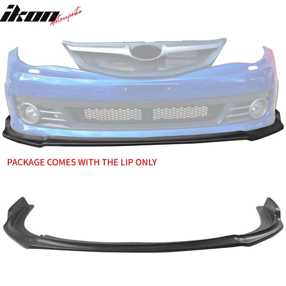 2008-2010 Subaru Impreza WRX STI IKON Style Matte Black Front Bumper Lip PP