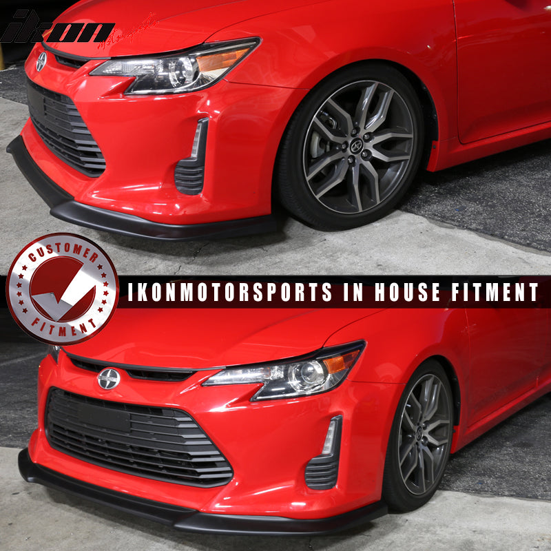 Front Bumper Lip Compatible With 2014-2016 Scion tC, Ikonmotorsports GT Style Black PU Front Lip Finisher Under Chin Spoiler Add On by IKON MOTORSPORTS, 2015