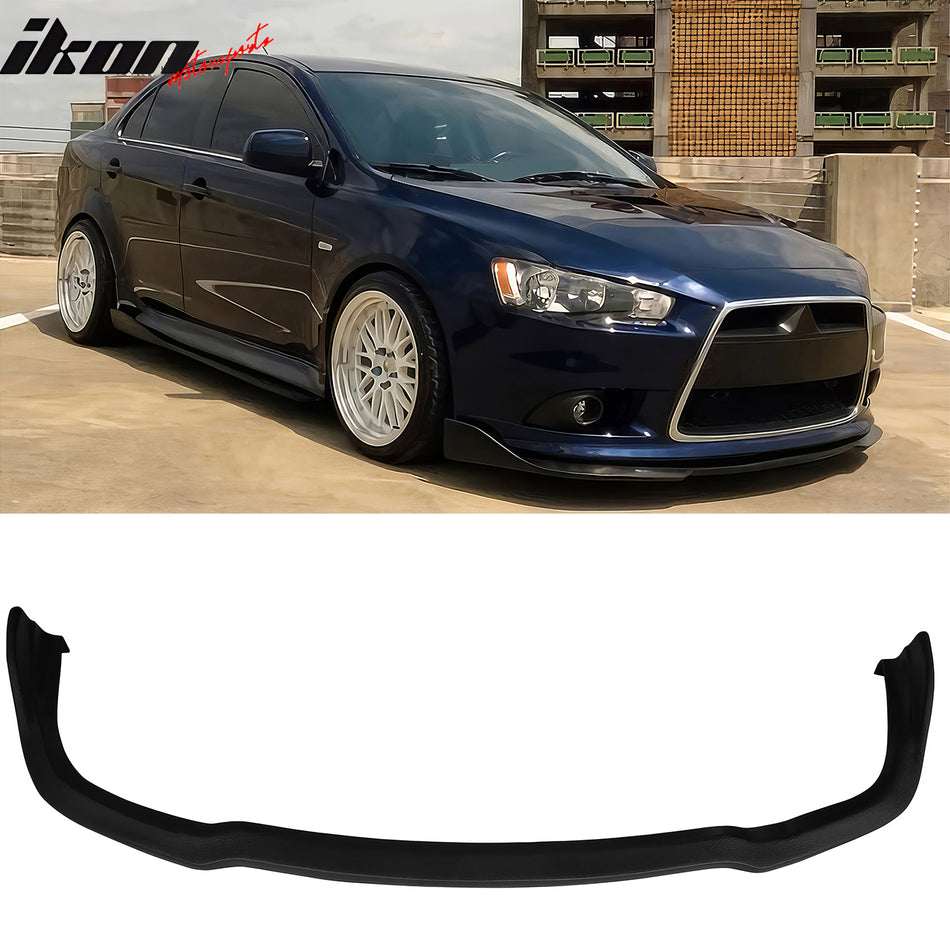 2009-2014 Mitsubishi Lancer Ralliart Front Lower Bumper Lip Air Dam Chin Spoiler Splitter CS2 Style RTS Rough Textured Surface PU Polyurethane