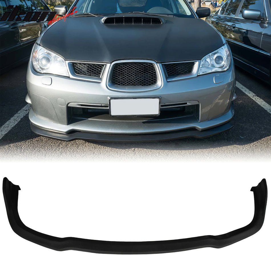 2006-2007 Subaru Impreza WRX & WRX STI Front Lower Bumper Lip Air Dam Chin Spoiler Splitter CS2 Style RTS Rough Textured Surface PU Polyurethane