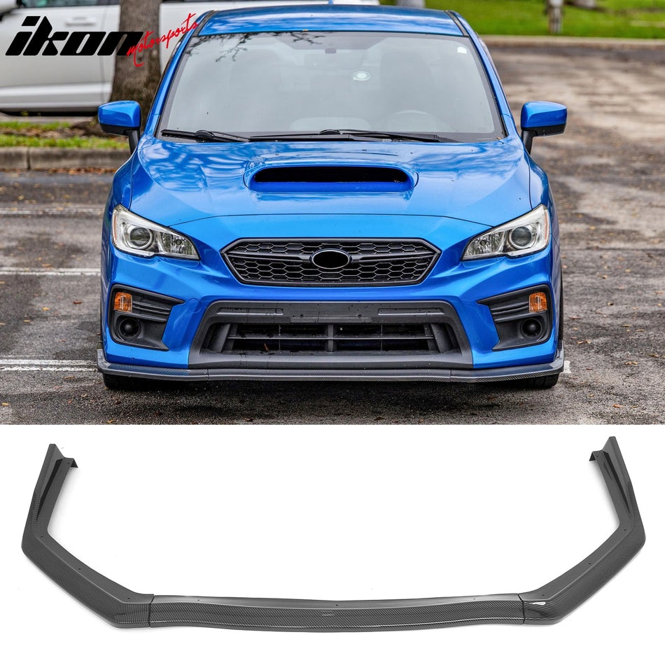 2015-2021 Subaru WRX & WRX STI Carbon Fiber Print Front Bumper Lip Spoiler PP 3PCS Set