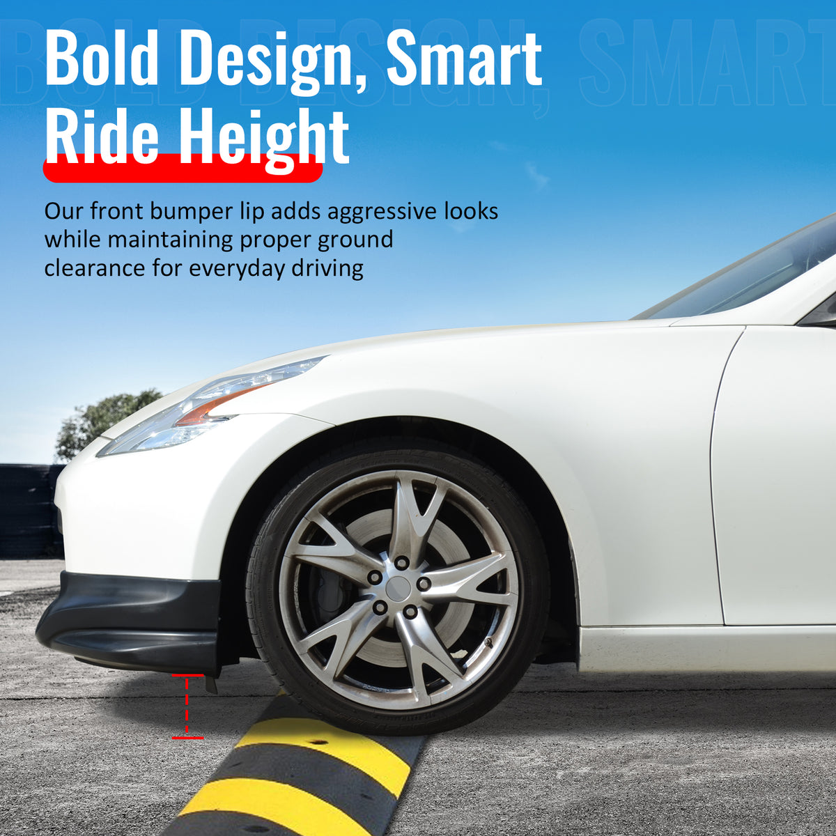 Fits 17-18 Hyundai Elantra GT Style Unpainted Front Bumper Lip Spoiler PU 3PCS