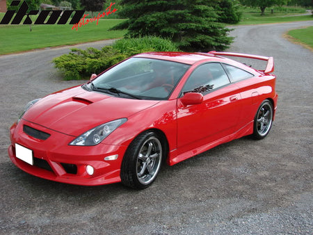 Front Bumper Lip Compatible With 2000-2002 TOYOTA CELICA, JDM Style PU Black Front Lip Spoiler Splitter by IKON MOTORSPORTS, 2001
