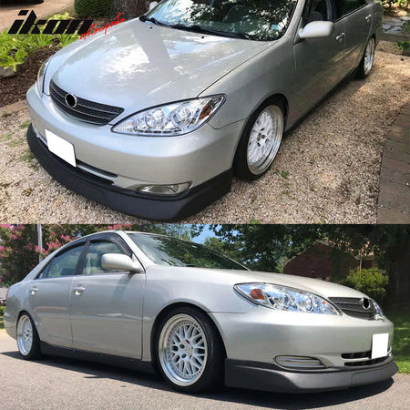 Front Bumper Lip Compatible With 2002-2003 Toyota Camry, VIP Style PU Black Front Lip Spoiler Splitter by IKON MOTORSPORTS