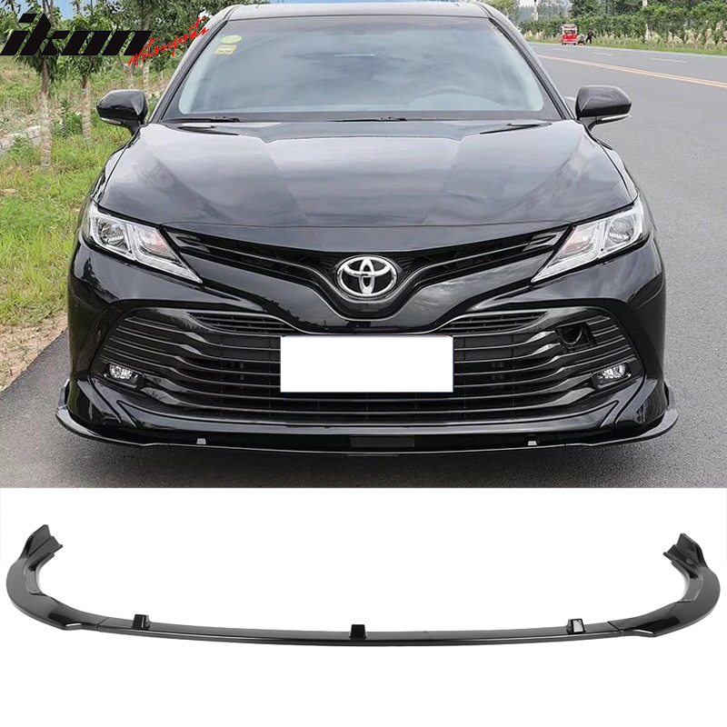 Front Bumper Lip Compatible With 2018-2020 Toyota Camry, LE Style PP Front Chin Lip Spoiler Bodykit By IKON MOTORSPORTS
