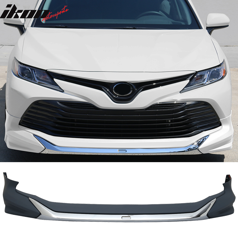 2018-2020 Toyota Camry LE MD Style Front Bumper Lip With Chrome Trim