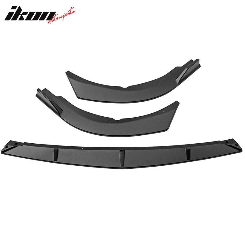 IKON MOTORSPORTS, 3PCS Front Bumper Lip Compatible With 2021-2023 Toyota Camry LE, Front Bumper Lip Spoiler Splitter BodyKit IKON Style PP