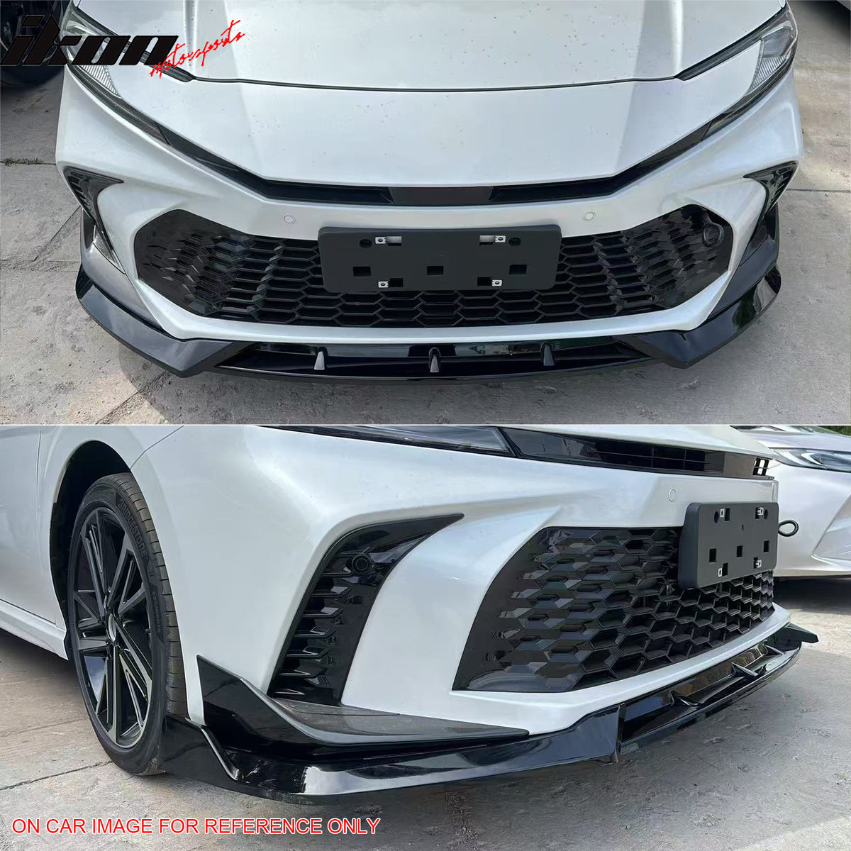 Fits 25-26 Toyota Camry SE XSE IKON V2 3PC Front Bumper Lip Carbon Fiber Print