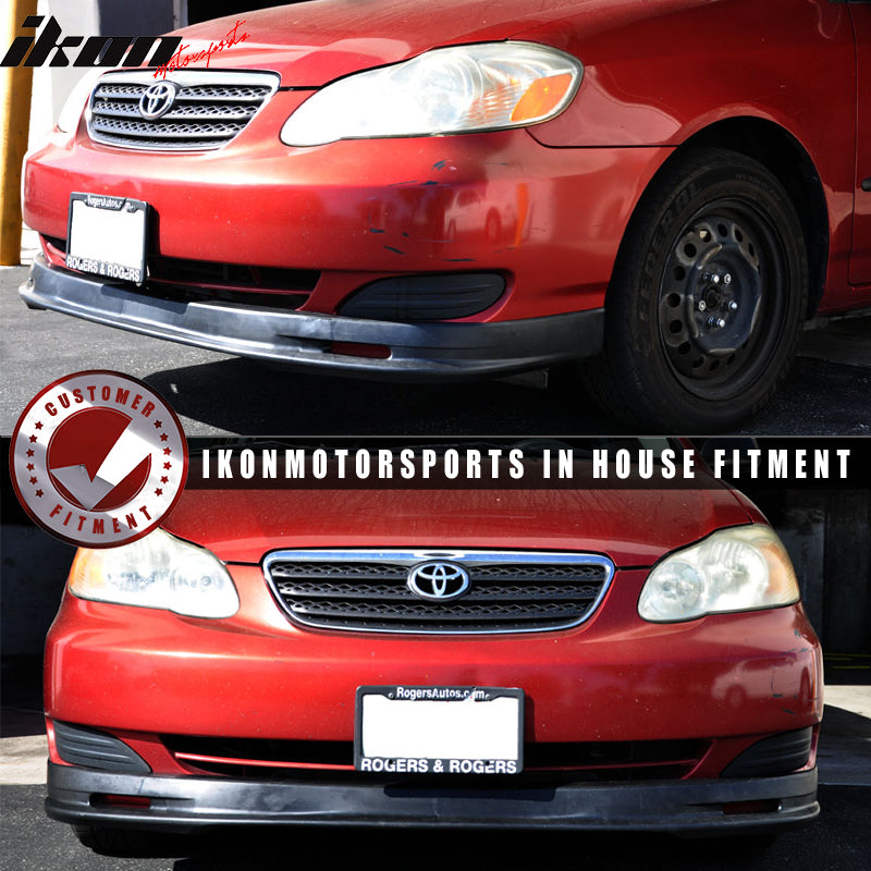 IKON MOTORSPORTS, Front Bumper Lip Compatible With 2005-2006 Toyota Corolla, Painted PP Front Lower Lip Spoiler Splitter Bodykit