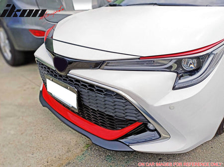 IKON MOTORSPORTS Front Bumper Lip, Compatible with 2019-2021 Toyota Corolla Auris 3rd E210 5-Door Hatchback, Matte Black Air Dam Chin Spoiler Protector Splitter