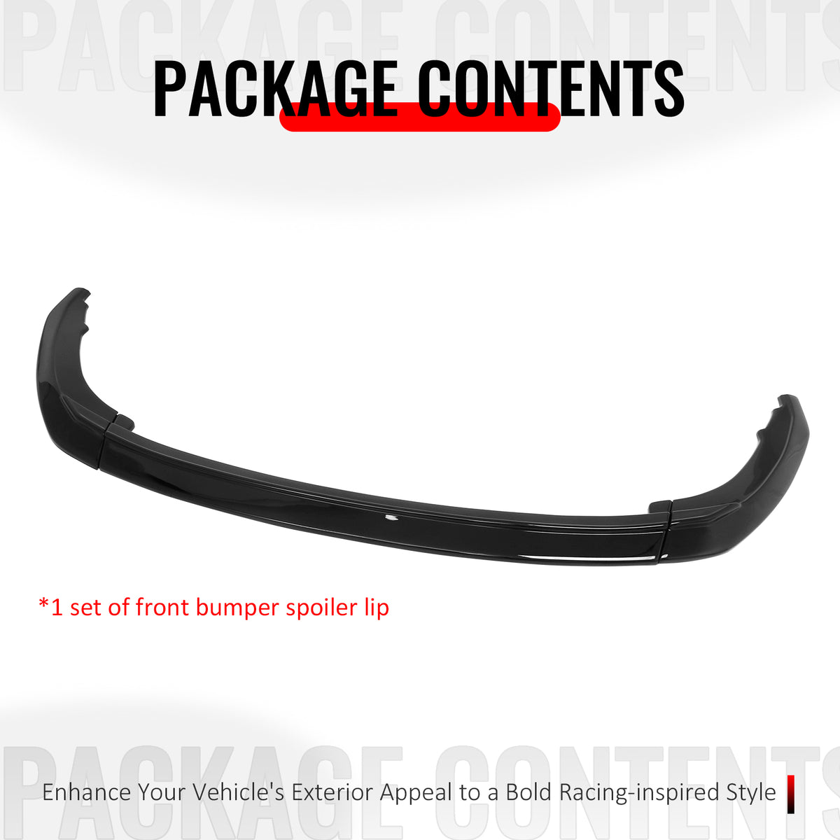Fits 23-26 Toyota Prius Prime AR Style Front Bumper Lip Chin Spoiler Gloss Black