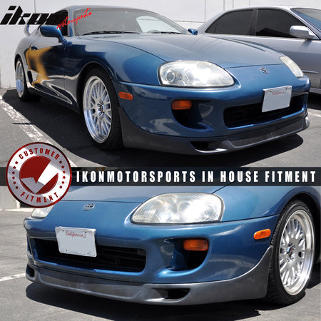 Front Bumper Lip Compatible With 1993-1998 SUPRA ,PU Black Front Lip Spoiler Splitter Air Dam Chin Diffuser Add On by IKON MOTORSPORTS, 1994 1995 1996 1997